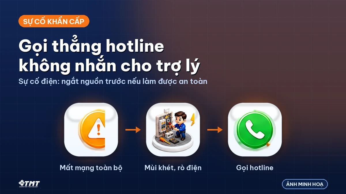 Sự cố khẩn cấp: gọi hotline, không chờ trợ lý