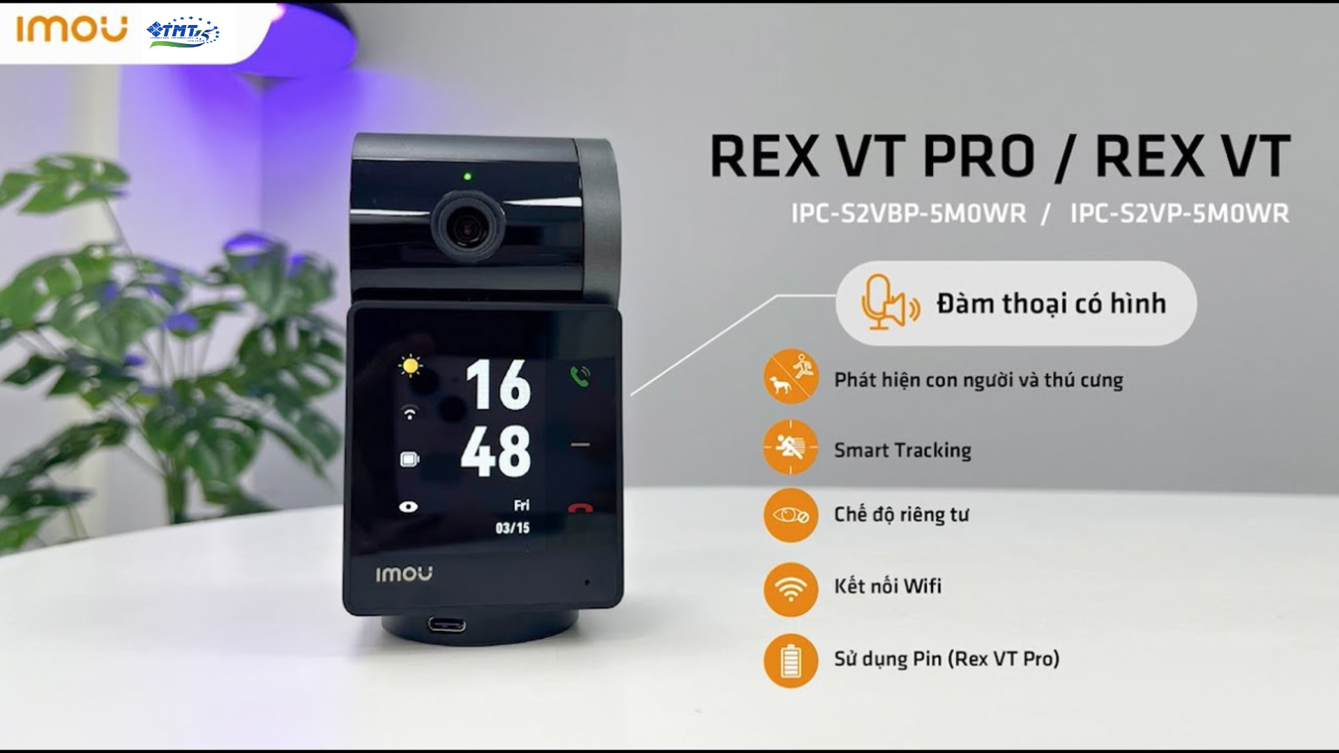 Camera REX VT Pro iMOU 3K Dùng Pin IPC-S2VBP-5M0WR